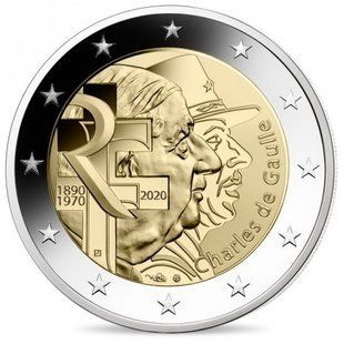 2 евро (50 років з дня смерті Шарля де Голля) Франція