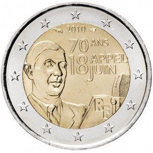 2 евро (70 років промові Шарля де Голля) Франція
