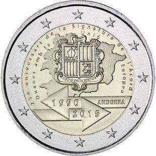 2 евро (25 років підписання митної угоди з ЕС) Андорра