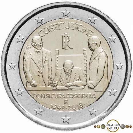 2 евро (70-річчя конституції Італійської Республіки) Італія