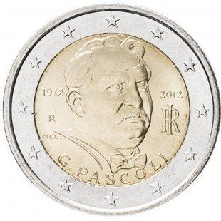 2 евро (100 років з дня смерті поета Джованні Пасколі) Італія