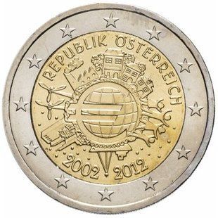 2 евро (10 років Евро) Австрія