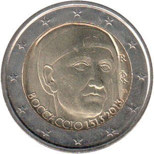 2 евро (700 років з дня народження Джованні Боккаччо) Італія