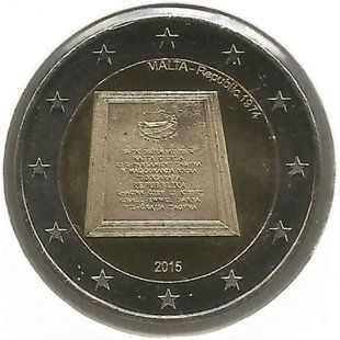 2 евро (Республіка 1974, без знаку монетного двору) Мальта